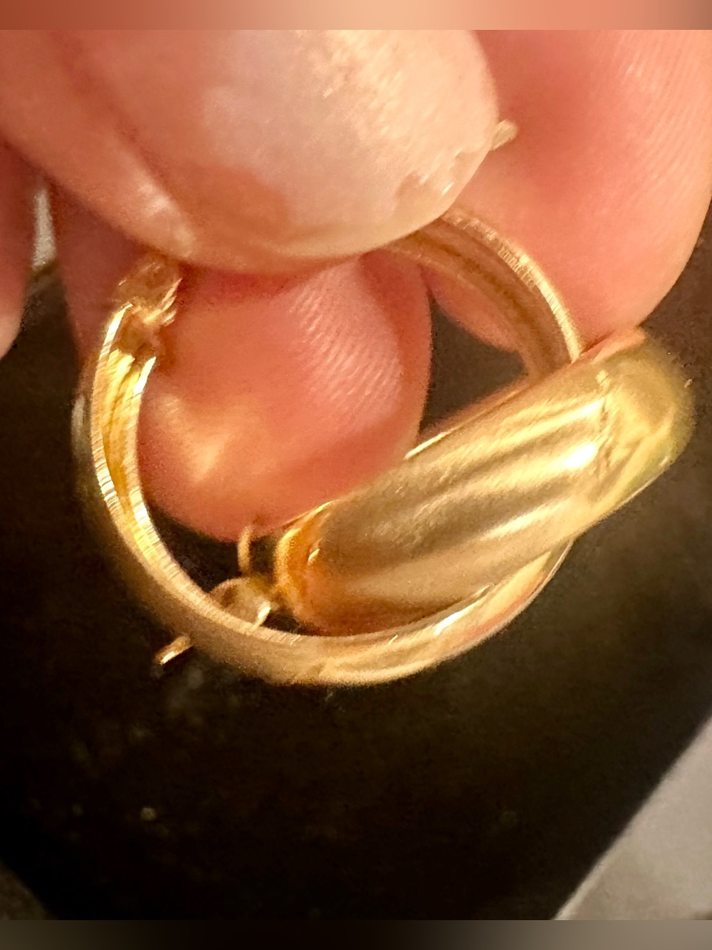 THICK WIDE 10K Solid Gold Hoop Earrings solid 10K thick hoops hoop earrings - Picture 7 of 11